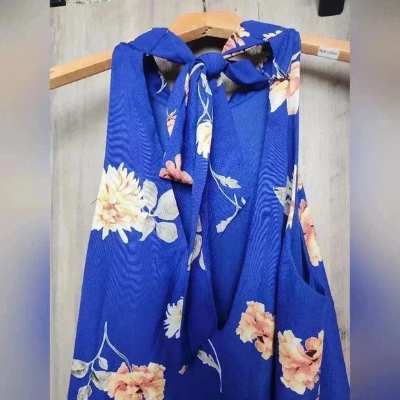 LULUS Halter Neck Floral Print Sleeveless Mini Dress Size S - Picture 9 of 10